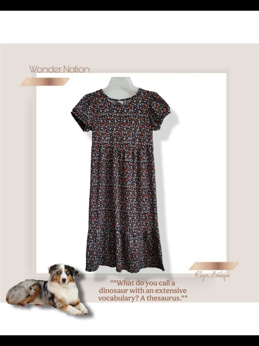🌿Wonder Nation Boho Floral Peasant Midi Dress 7/8 - Picture 11 of 11